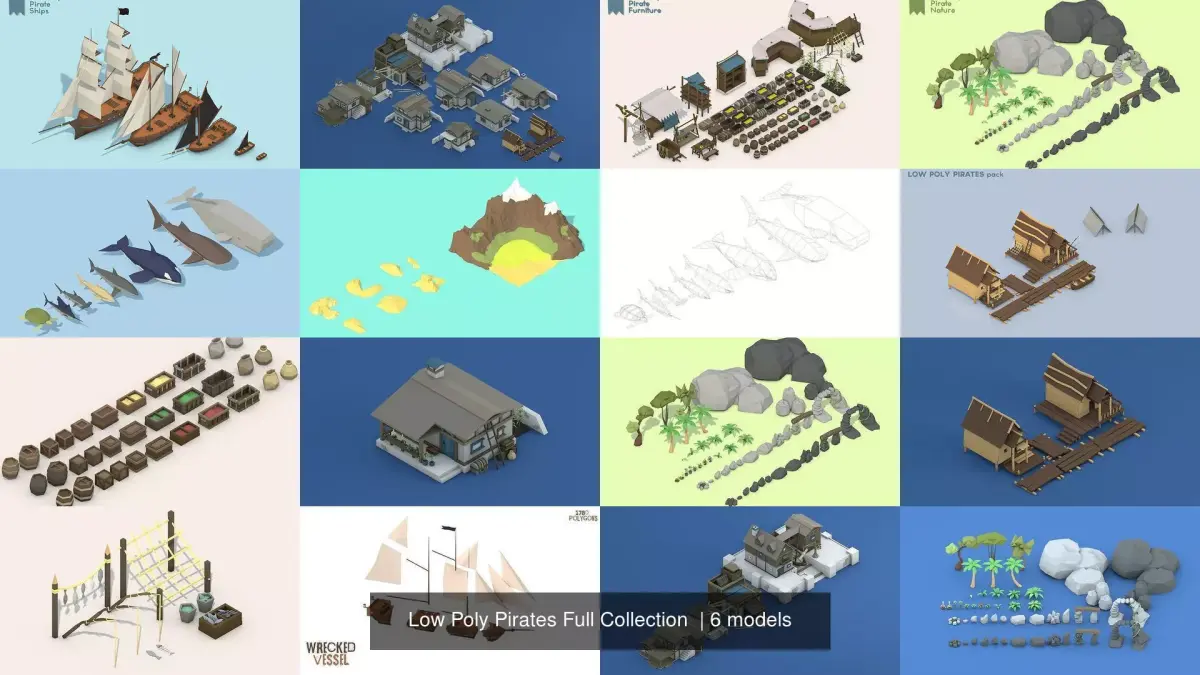 Low Poly Pirates Full Collection 
