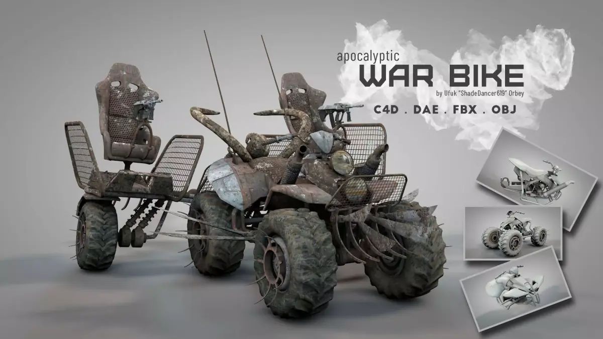 Apocalyptic ATV War Bike 3D model