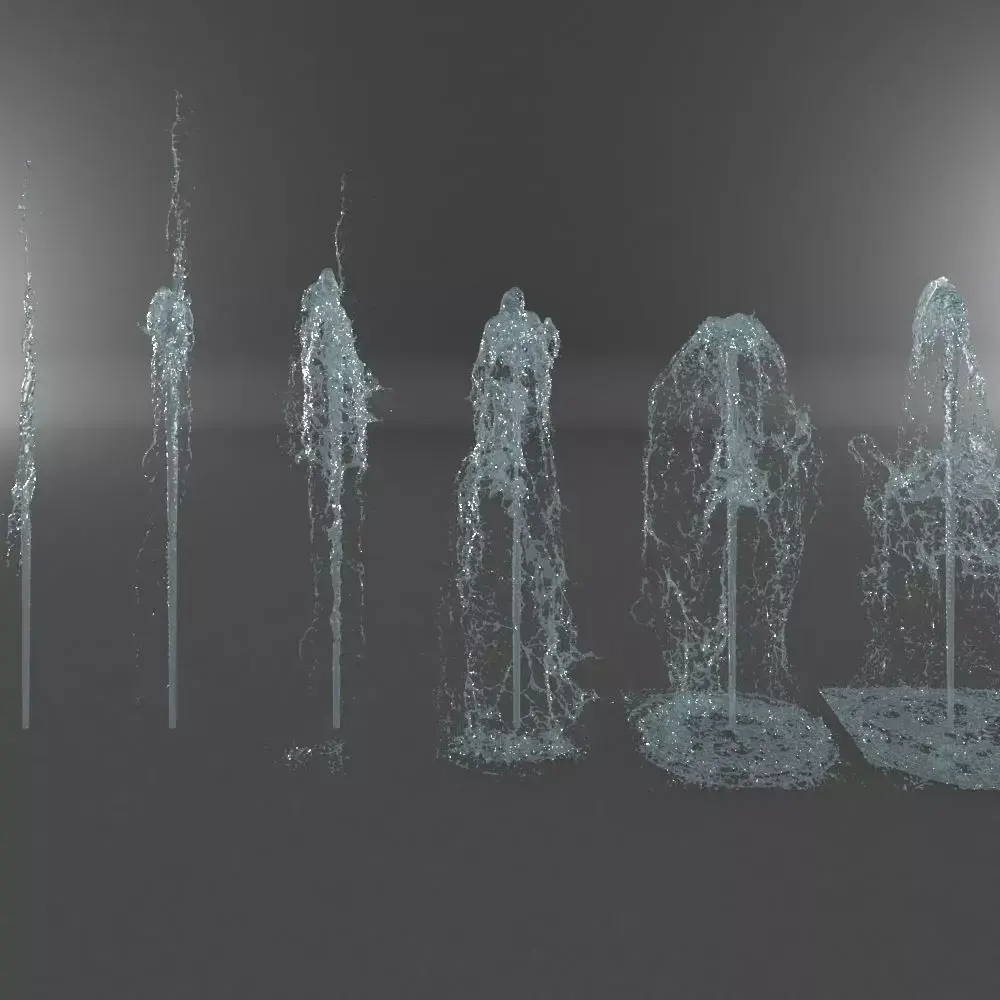 Water Jet Exterior Fountains Pack 3 3D model