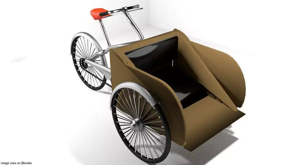 Rickshaw - front-driver 3D model