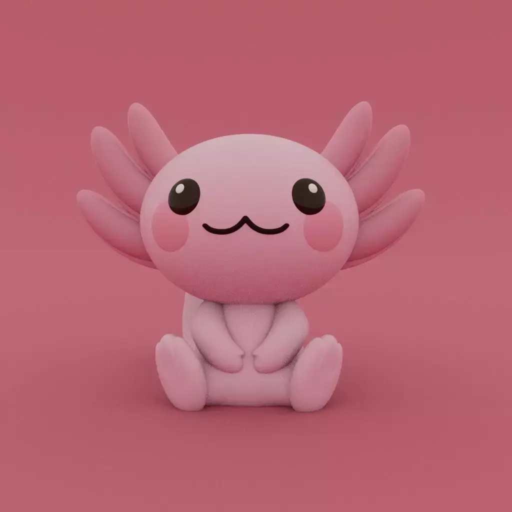 Cute Axolotl 3D print model