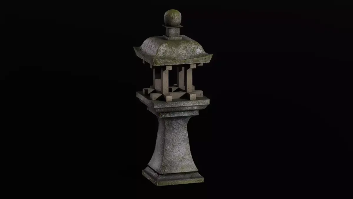 The Japanese stone lantern Free low-poly 3D model