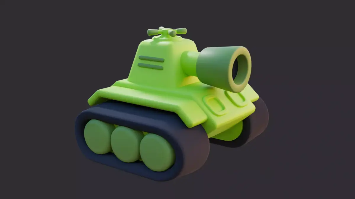 Low Poly Stylized Tank 3D model