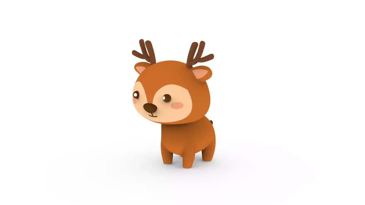 Cartoon Deer v001 character 3D model