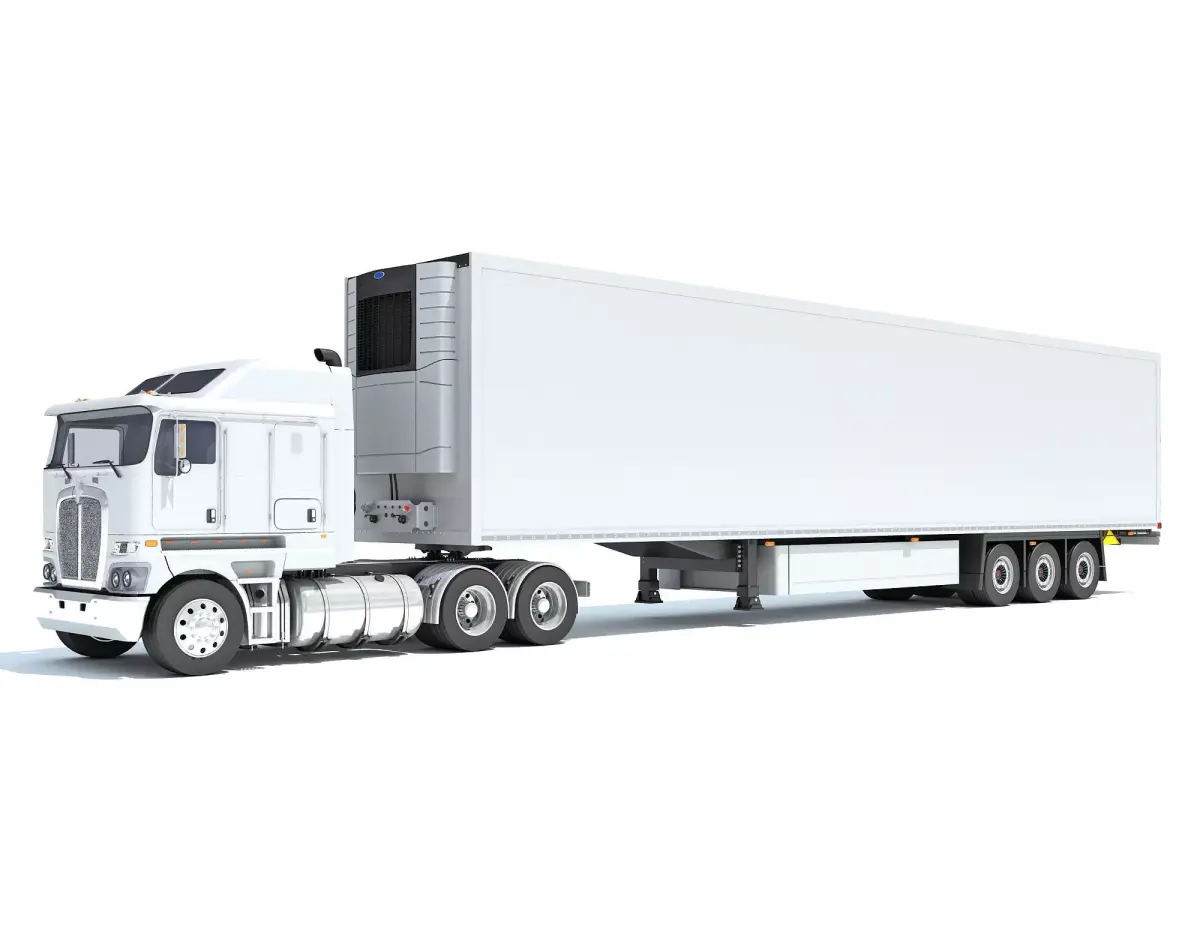 Truck with Reefer Refrigerator Trailer 3D model purchase