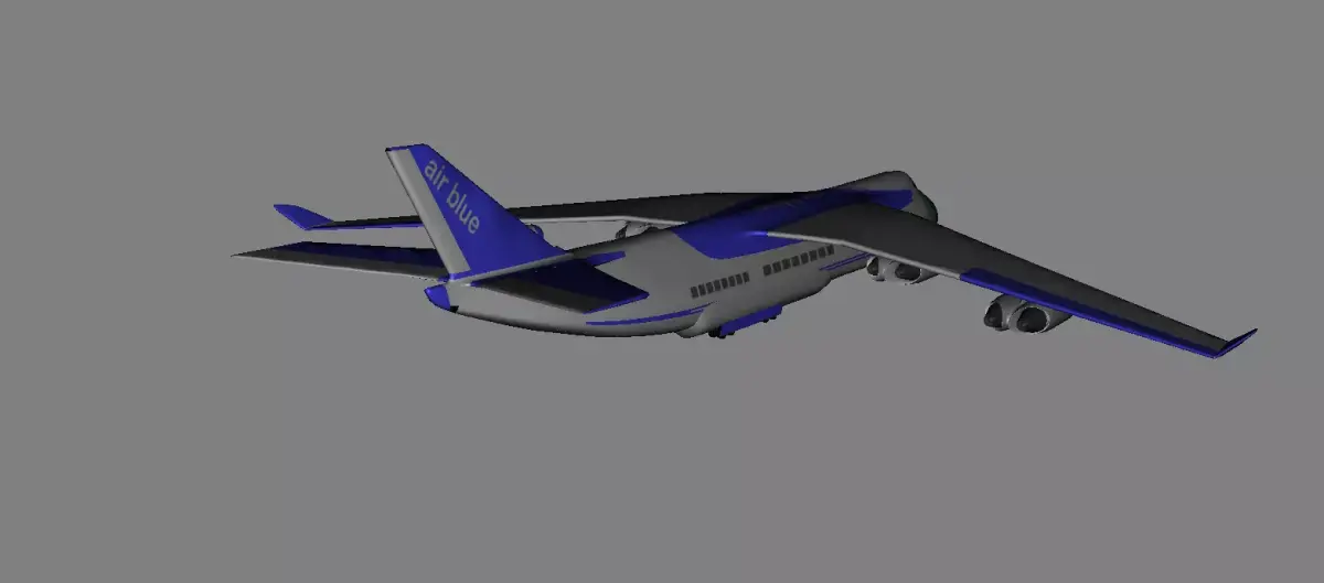 AirBlue Passenger Plane Airbus Low-poly 3D model