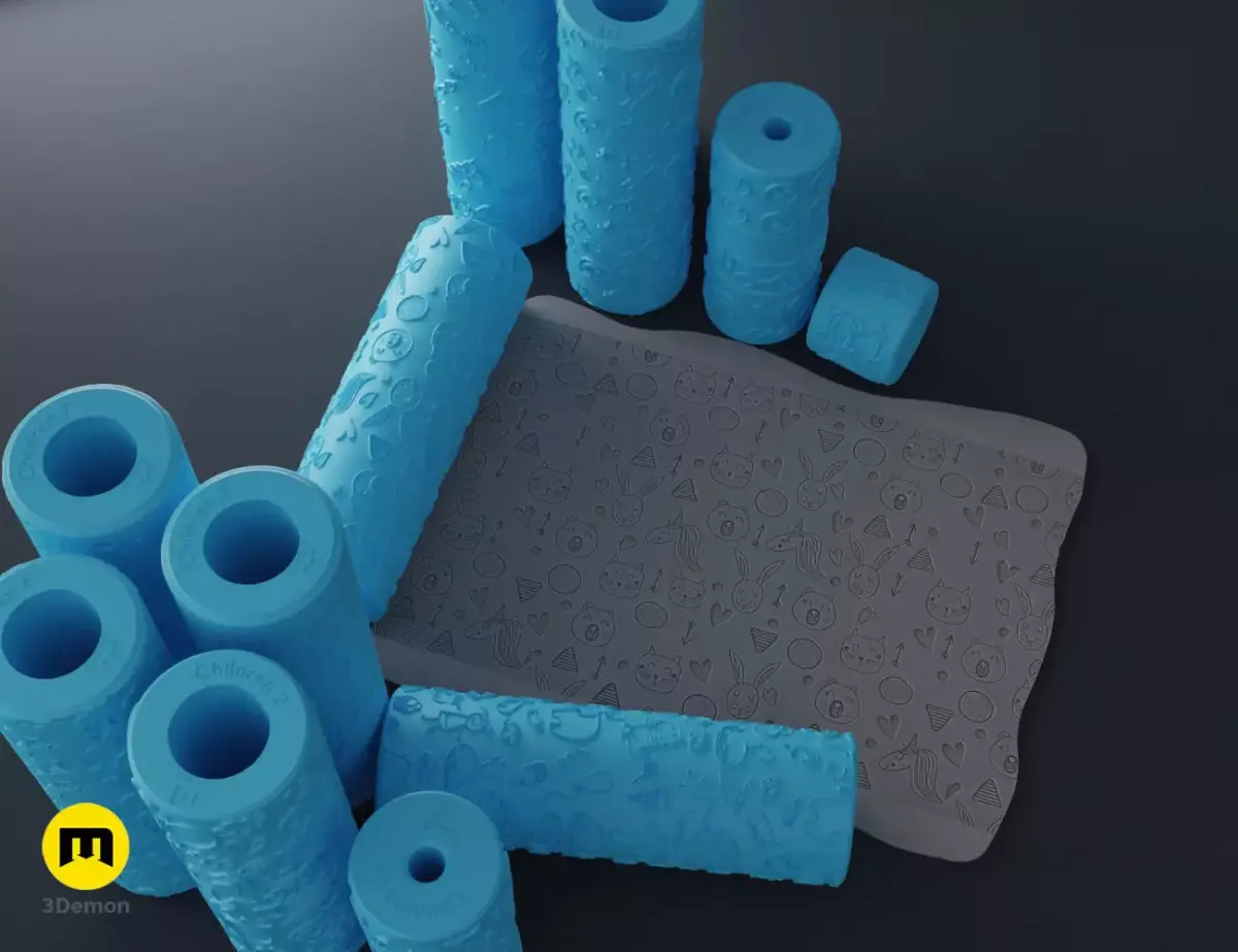 Children Day Texture Rollers Free 3D print model