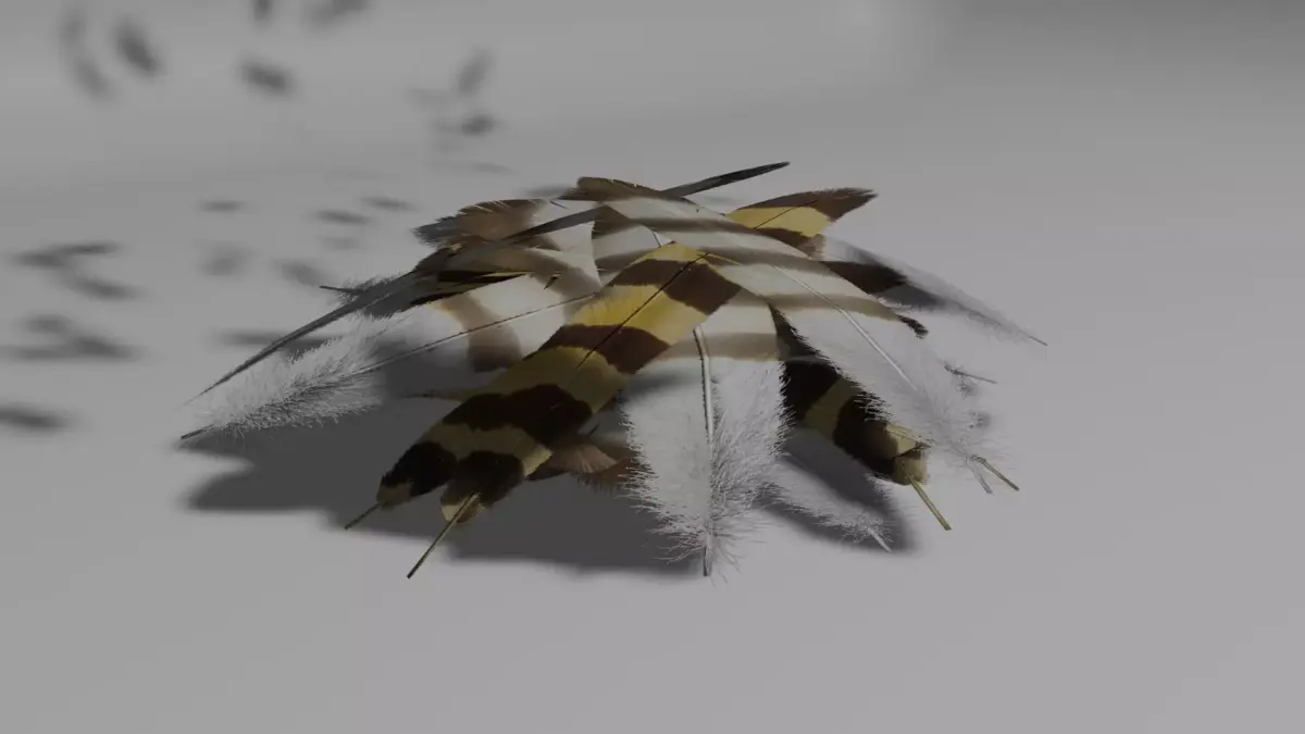 Feathers Hair Cards preset Free low-poly 3D model