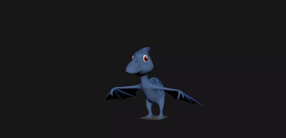 3D Model Pterodactyl Dinosaur  Character Model with Textures Low-poly 3D model
