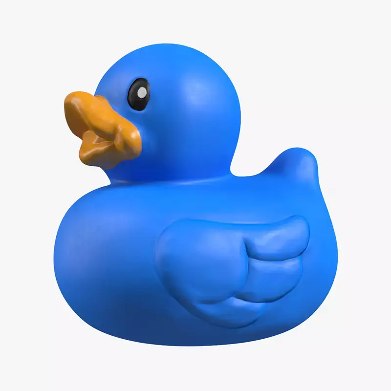 Bathtub Duck in blue Low-poly 3D model