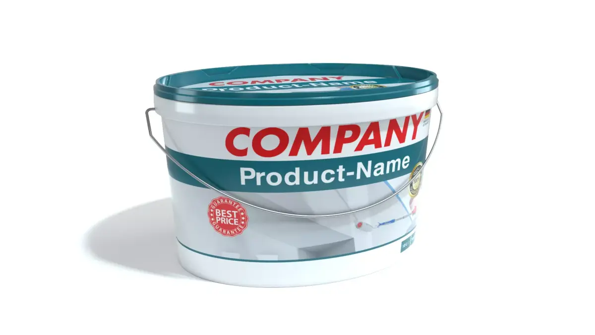 High quality paint bucket with customizable label templates 3D model