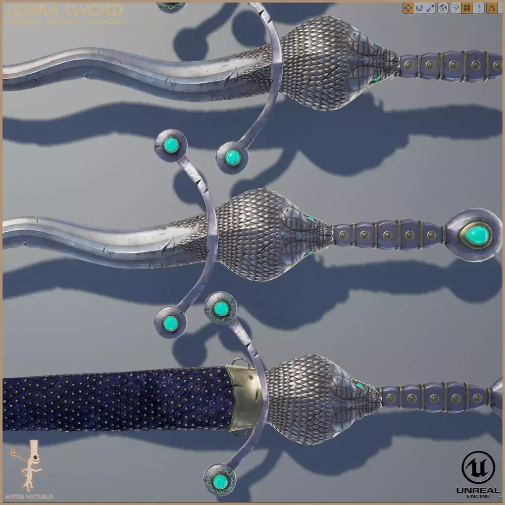 Legendary Cobra Sword Low-poly 3D model
