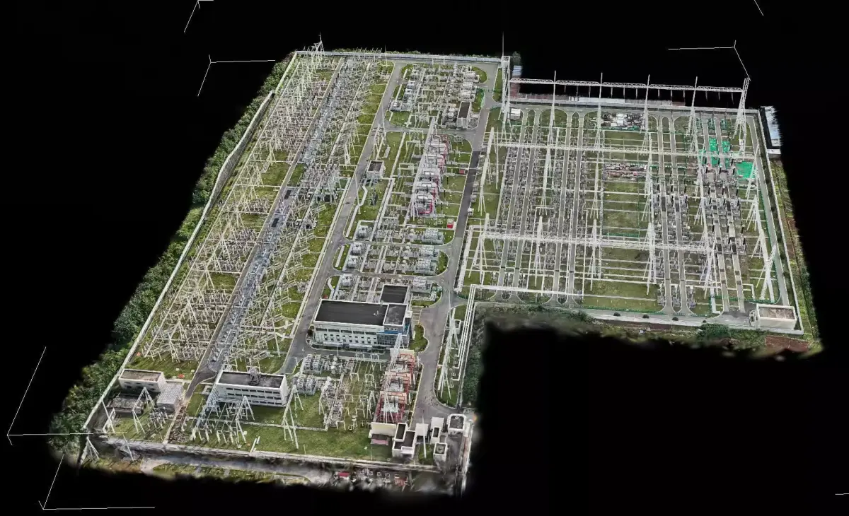 500kV Electrical power substation Gaussian splatting 3D model