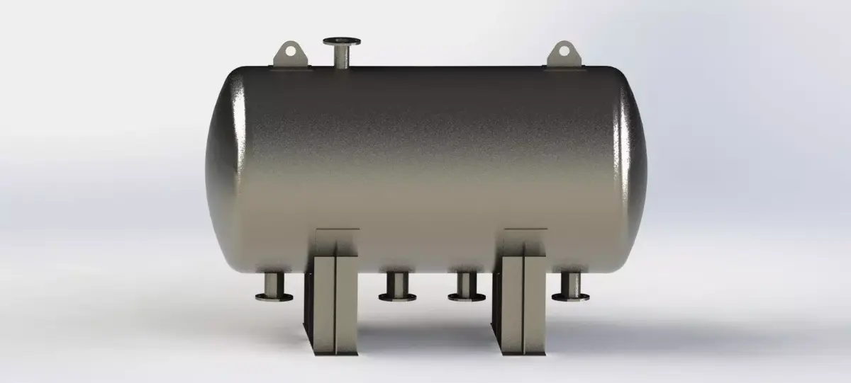 Pressure Vessel assembly Low-poly 3D model