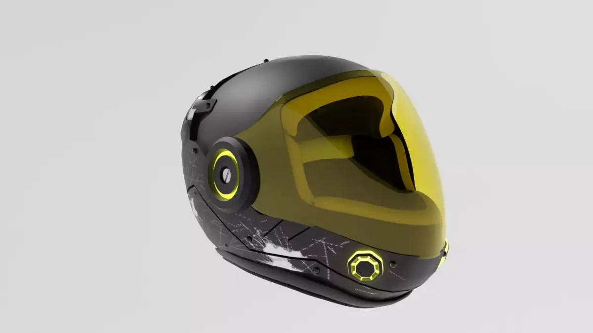 COSMOPUNK helmet with eyes 3D model