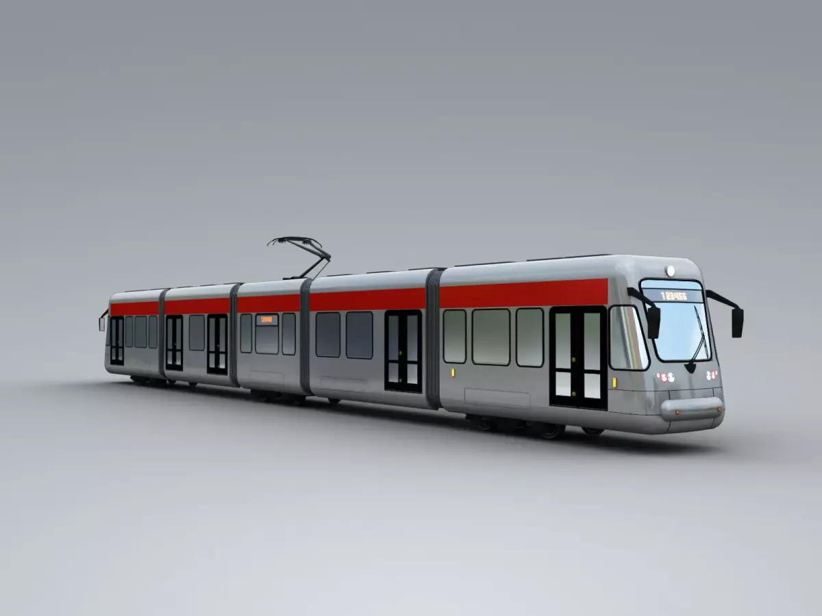 Low Poly Tram 4 metro train - metro train Low-poly 3D model