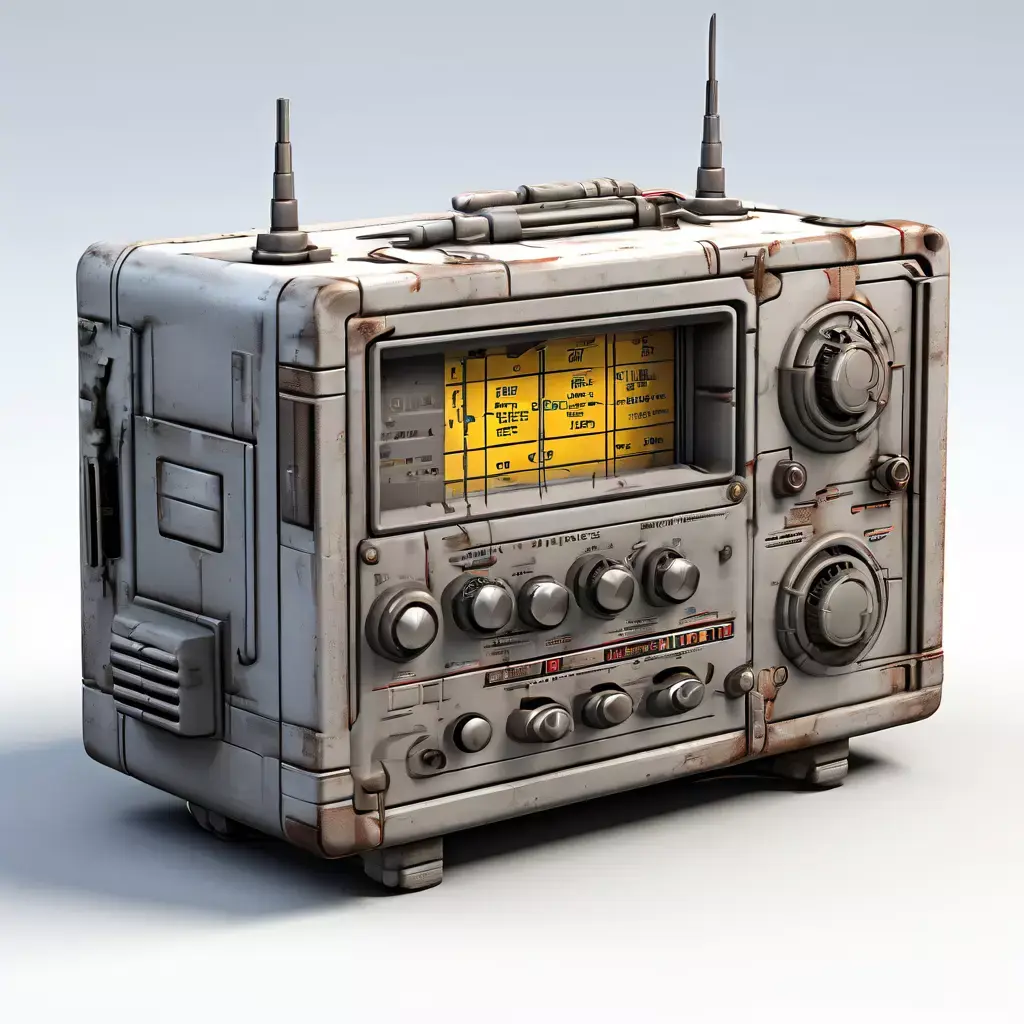 SciFi Retro Radio Receiver Low-poly 3D model