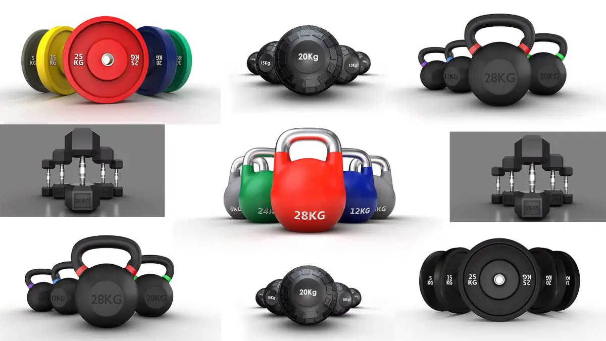 Gym Equipment Weights Set of 5 3D model
