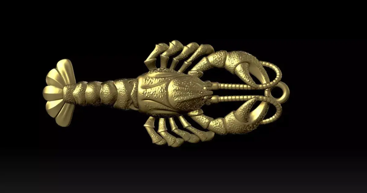 SHRIMP PENDANT 3D PRINTED Free 3D print model