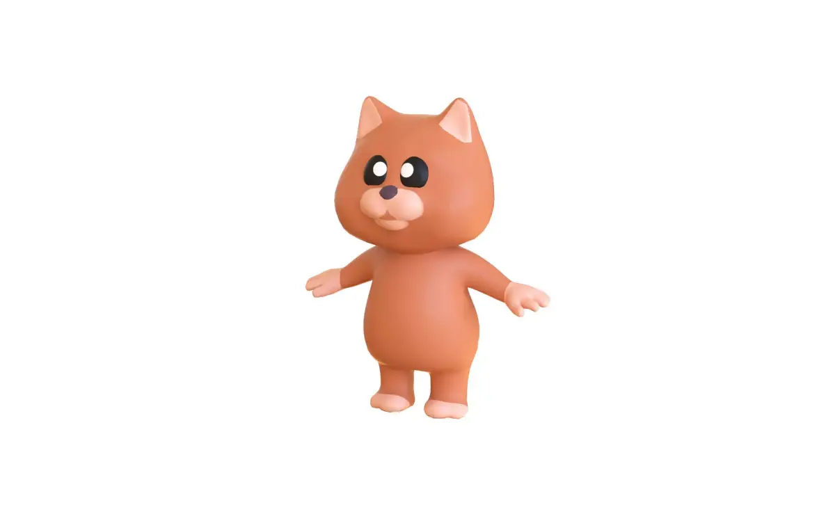 High-Quality 3D Cartoon Cat  Low-poly 3D model