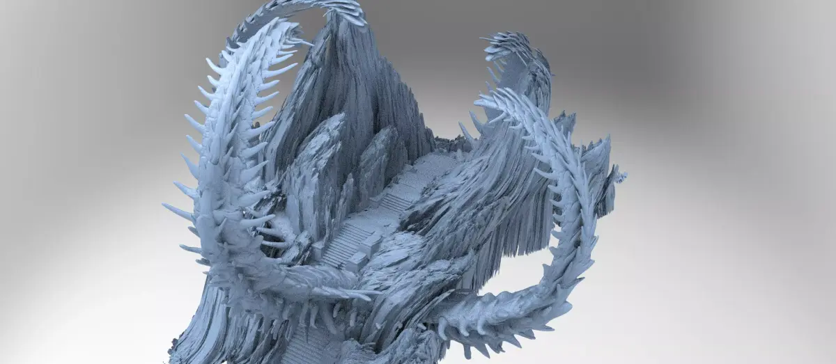 Japanese Genma mountains 2 3D model