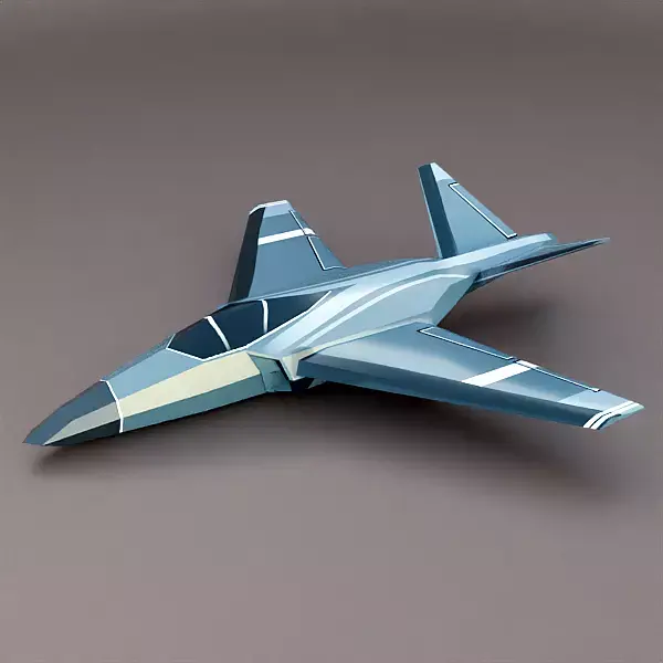 Lowpoly textured jet Free low-poly 3D model