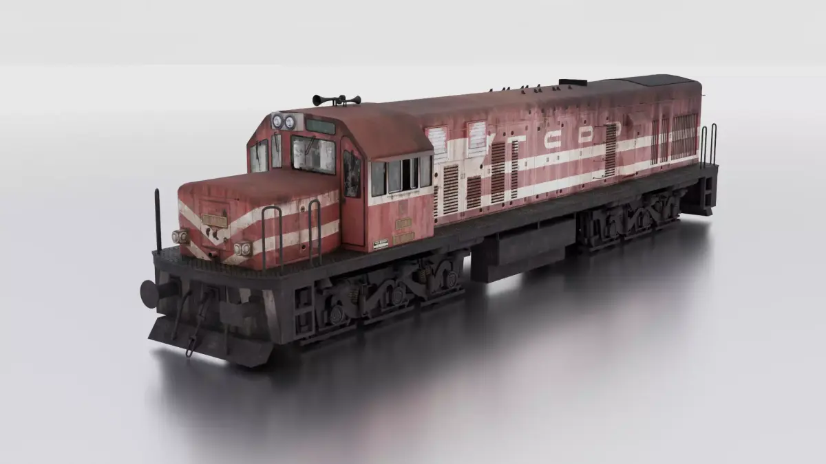 LOCOMOTIVE GE U20C DE21500 FROM 1964 Low-poly 3D model
