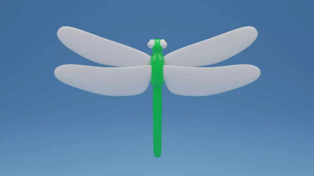 Cartoon Cute Dragonfly Toy 3D model