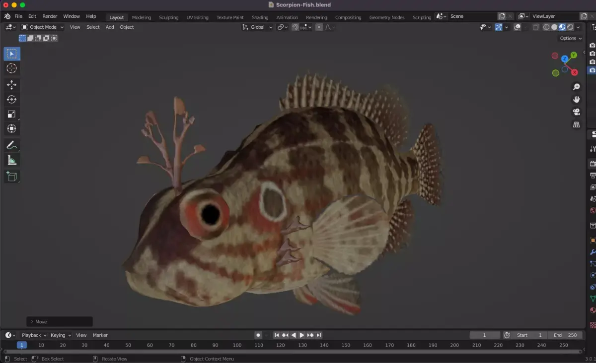 Scorpion Fish Low-poly 3D model