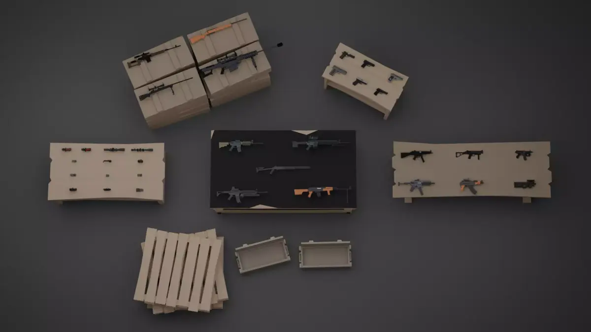Ultimate weapons and scopes pack Low-poly 3D model