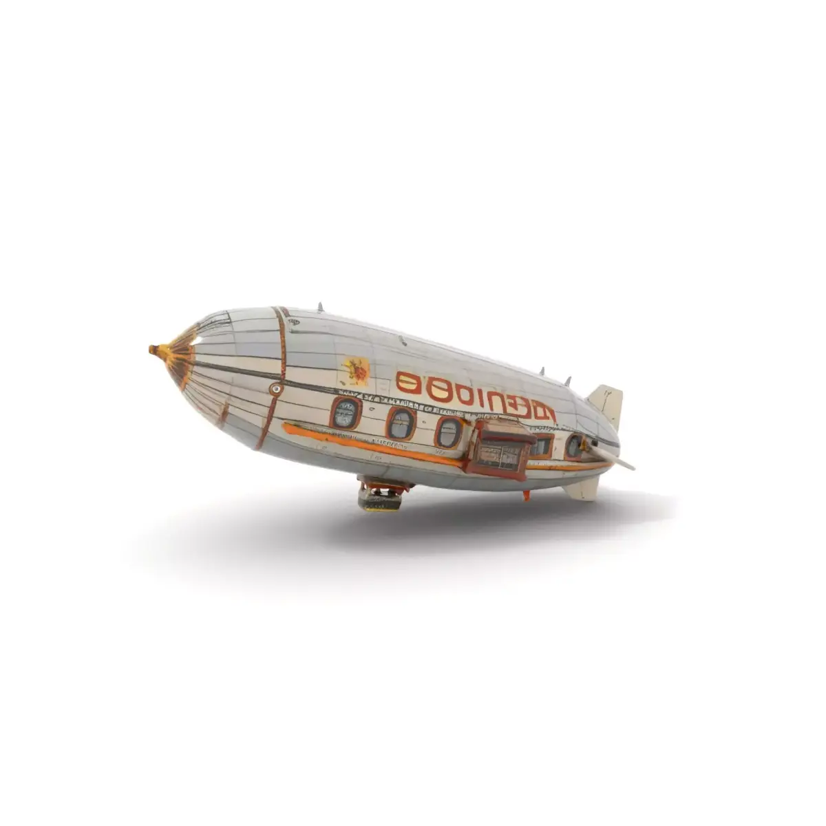 Retro Airship model pack Low-poly 3D model