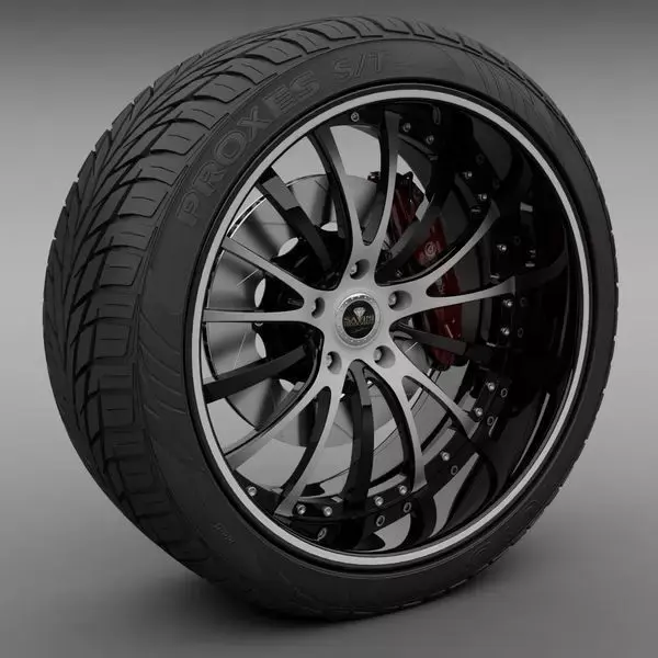 Savini Forged SV-15 Wheel and Tire 3D model