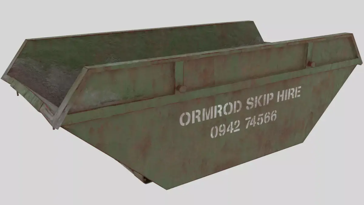 Low poly Skip PBR dump truck Low-poly 3D model