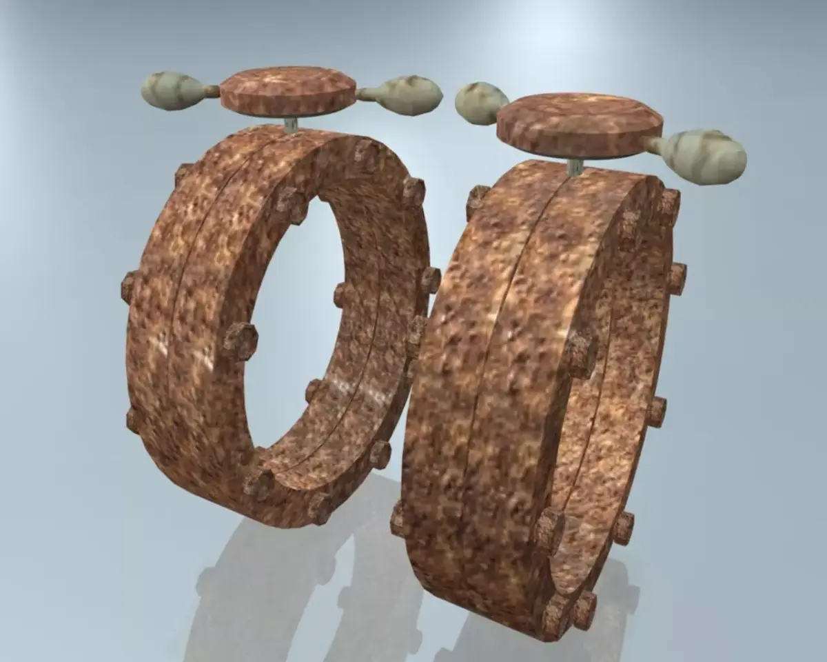 Rusted Pipe with Controler 3D model