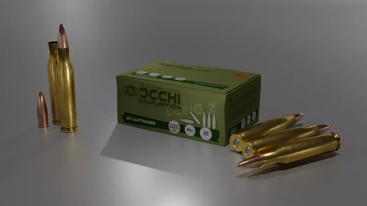 338 Lapua Magnum Ammo and Ammobox 3D model