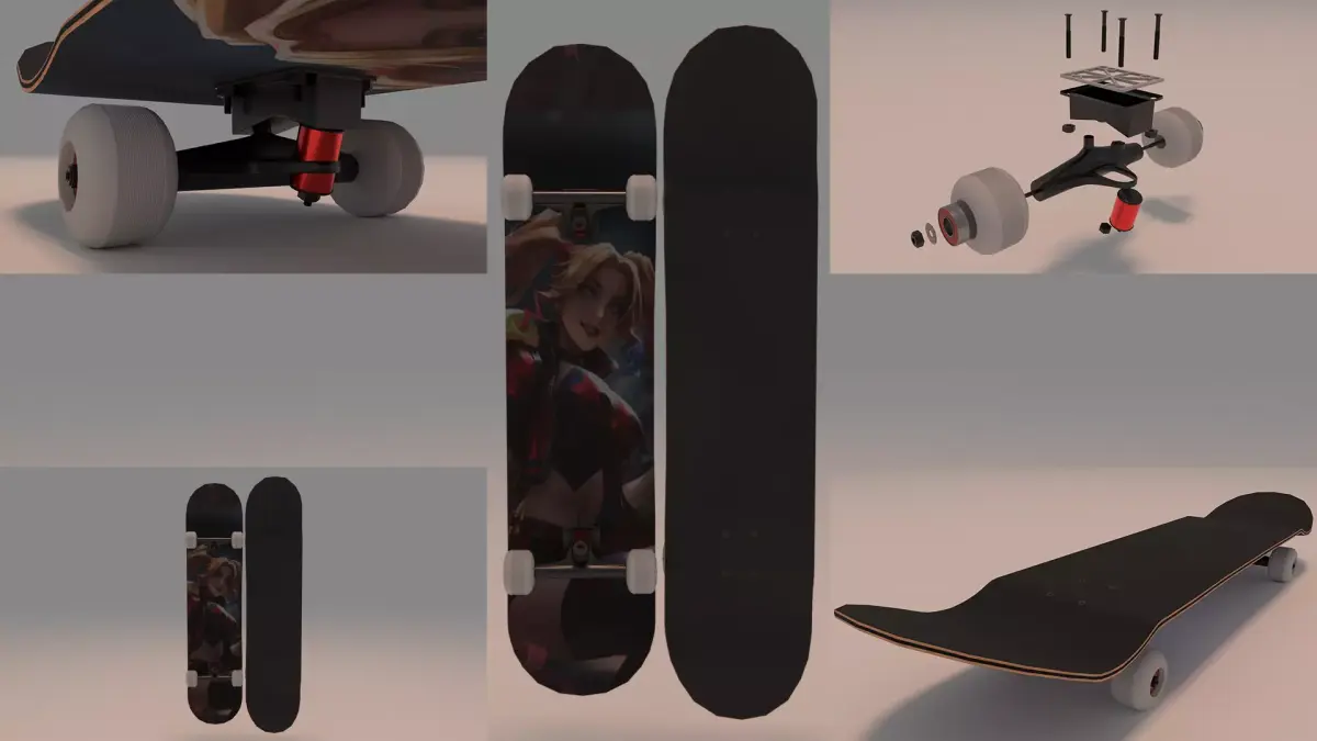 Harley Quinn DC Comics Skateboard  3D model