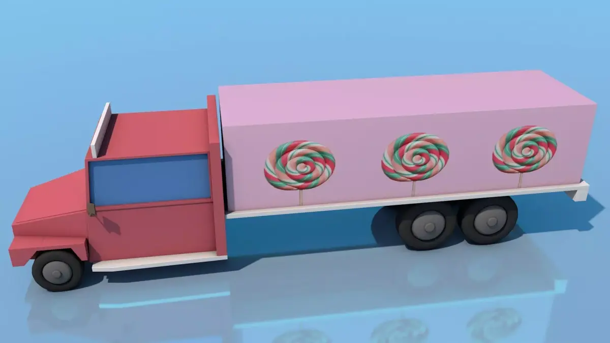 TRUCK on sky Low-poly 3D model