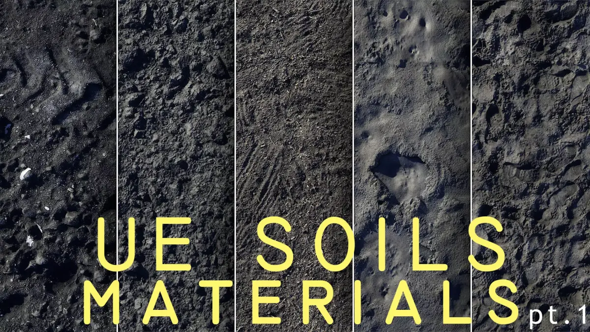 UE Ground soil materials part 01 Low-poly 3D model