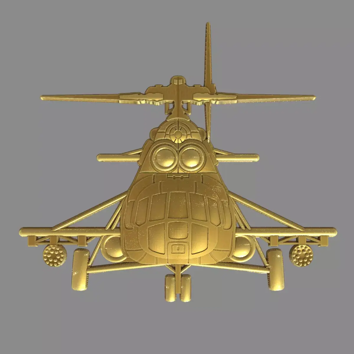 MI 8 helicopter front view 3D print model