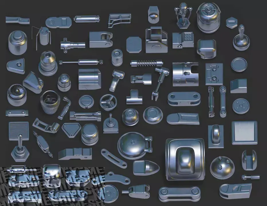 Sci-Fi Kitbash  Props Pack 3D model