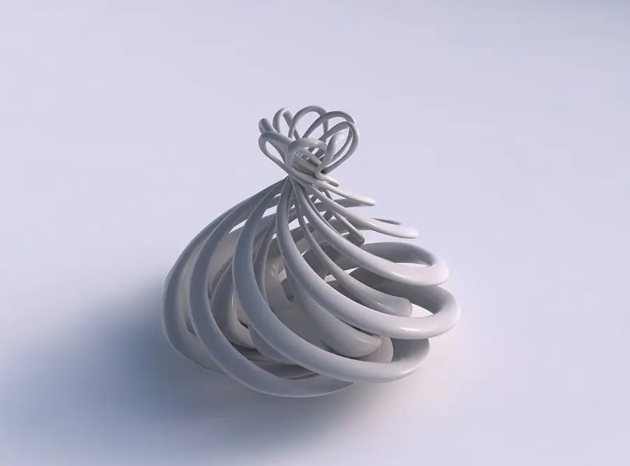 Vase double twisted wide bottom with suqeezed top part wide m... 3D print model