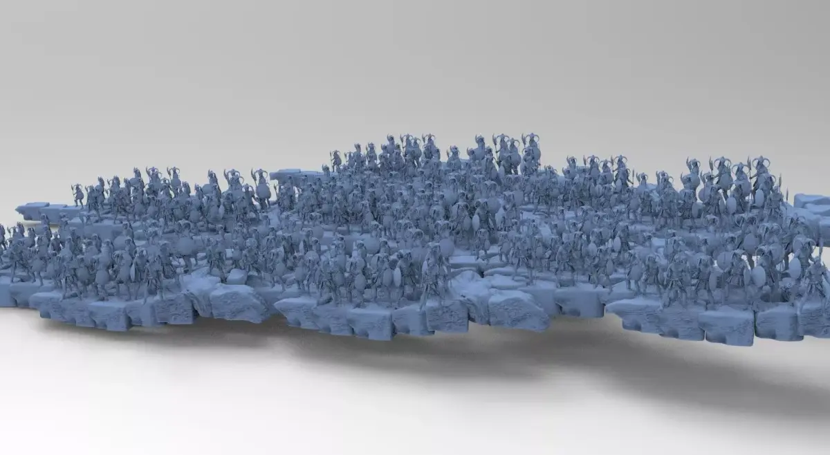 Huge Army With different soldier types Fantasy 3D model