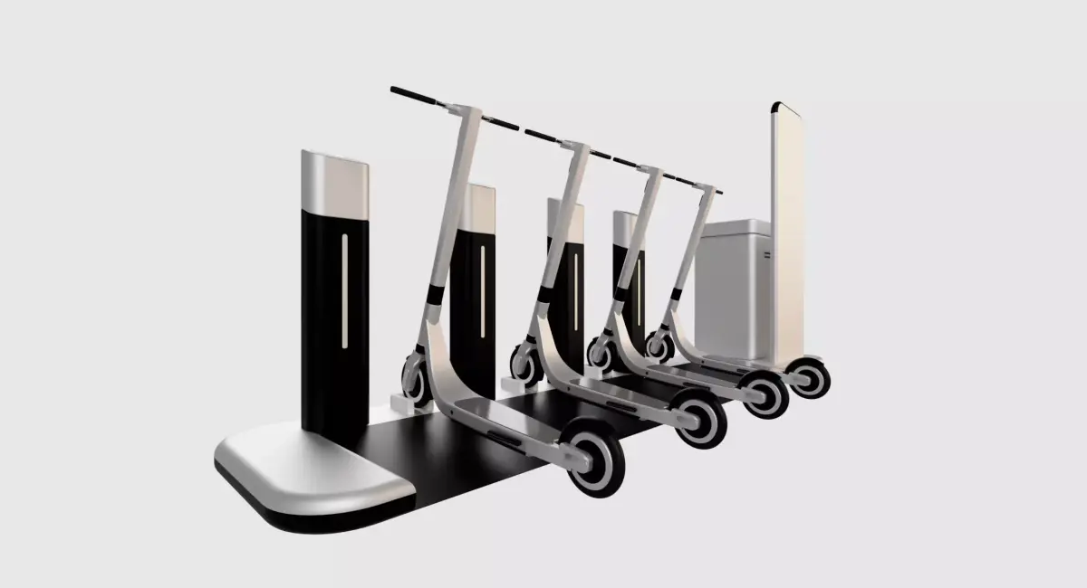 Electric Scooter Design with Parking Stand 3D model
