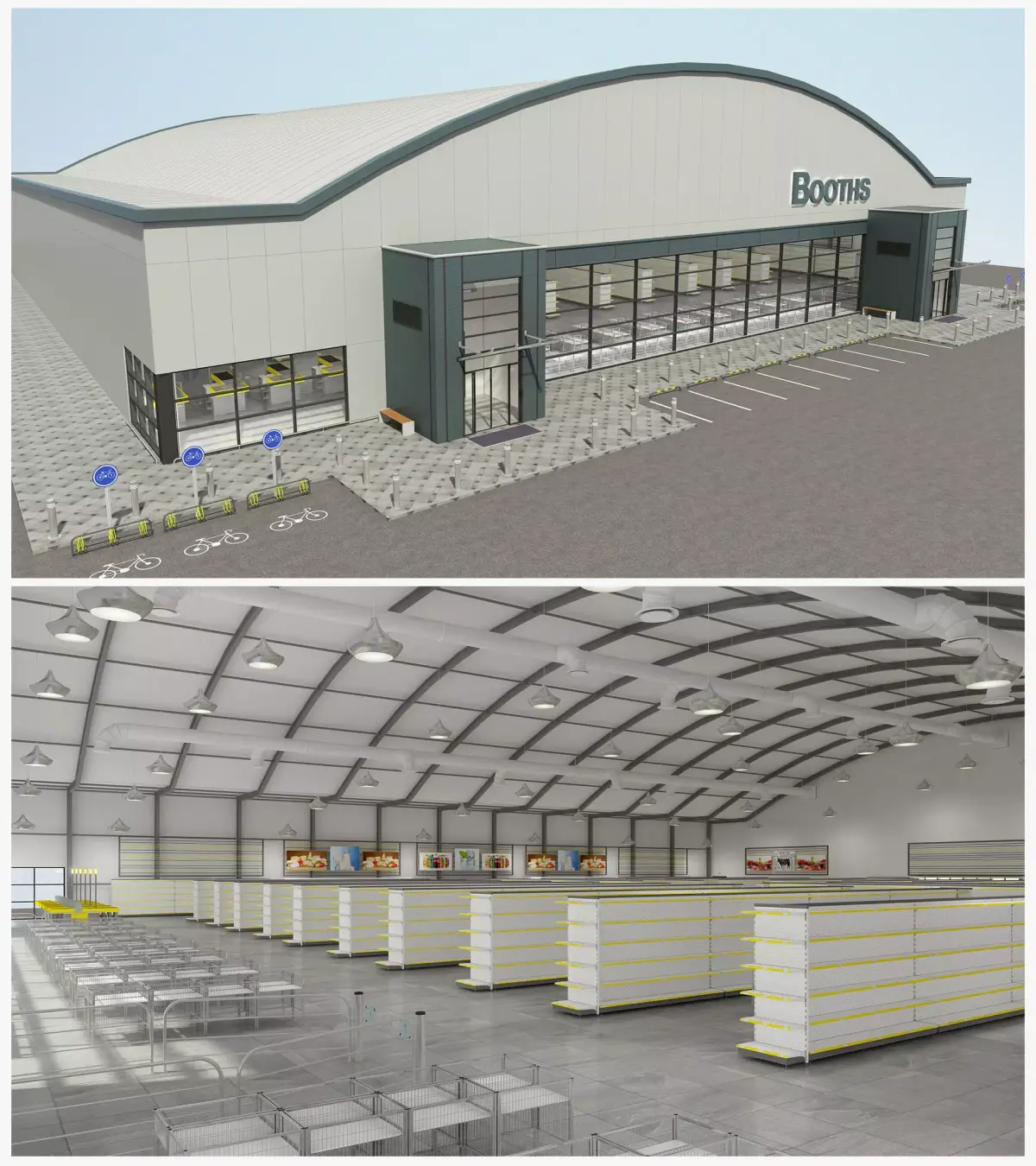 SuperMarket Interior and Exterior 3D model