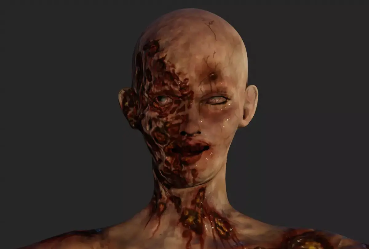 Female Zomebie by Gugurun Free low-poly 3D model