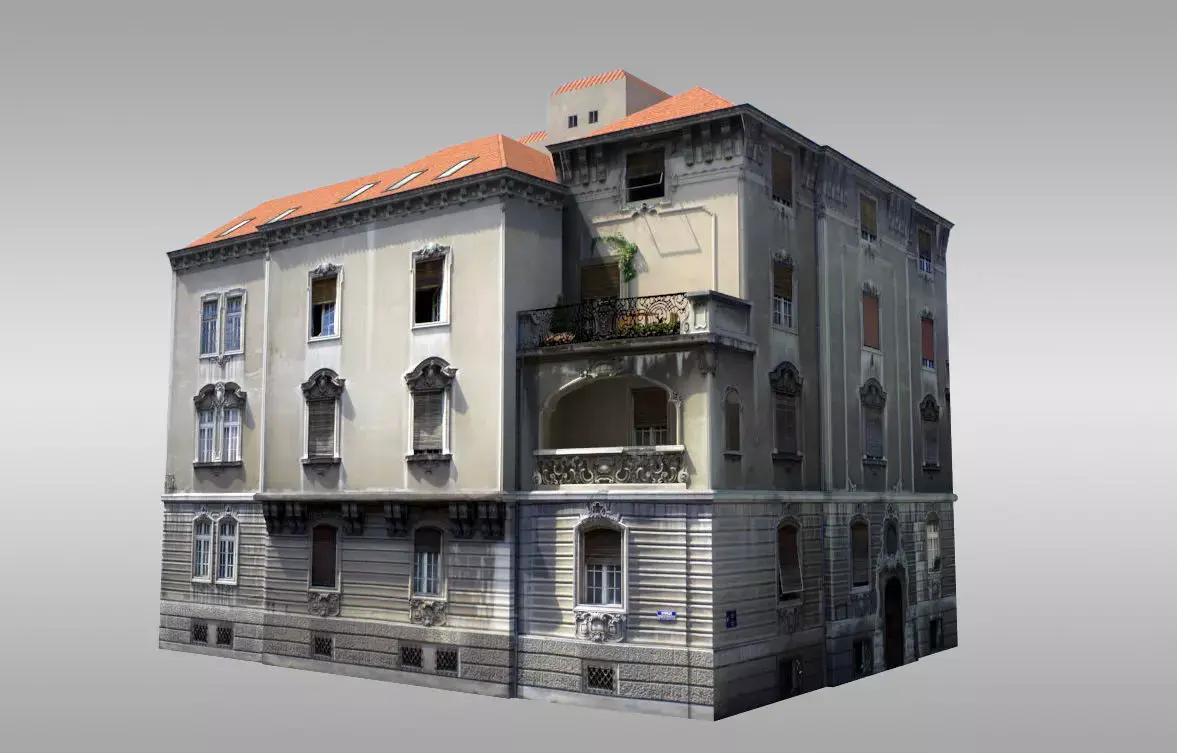 Old Baroque Villa Low-poly 3D model