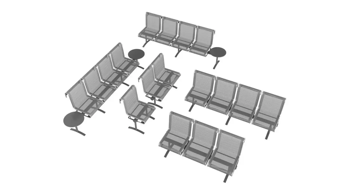 Waiting Room Chair Collection 3D Model Pack