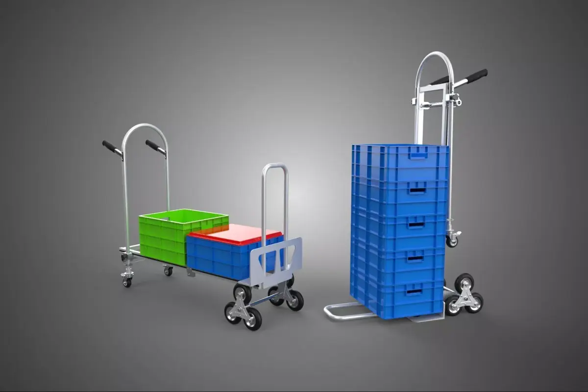 STAIR STEP CLIMBING FOLDABLE HAND TRUCK CART TROLLEY DOLLY CRATE 3D model