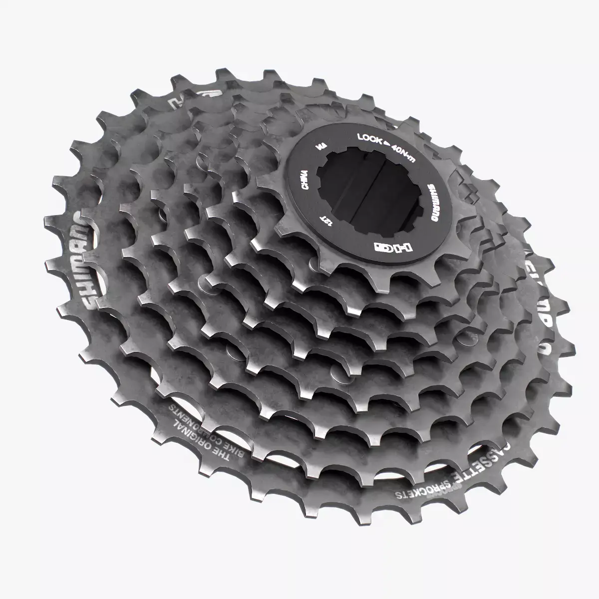 Shimano CSHG 200-8 Speed Cassette Silver Low-poly 3D model