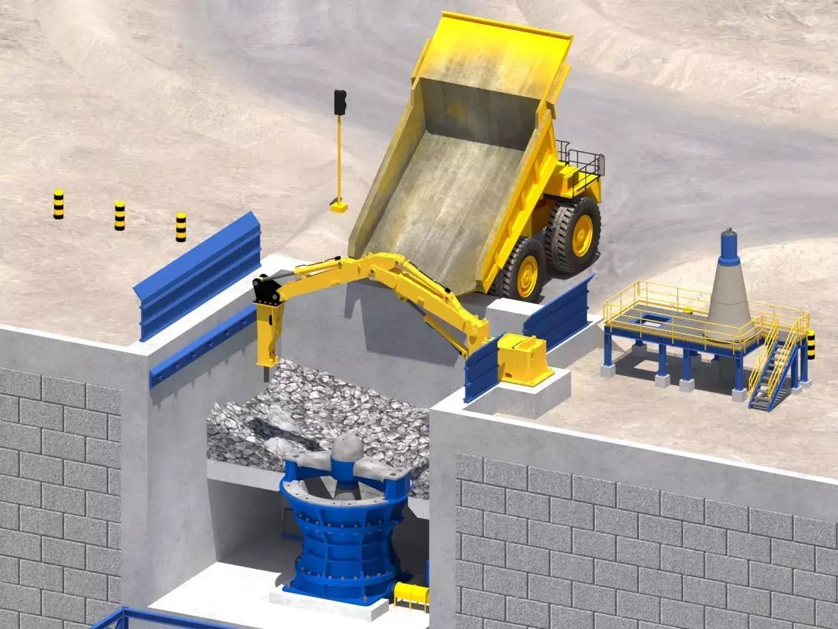 Crushing Plant Low-poly 3D model
